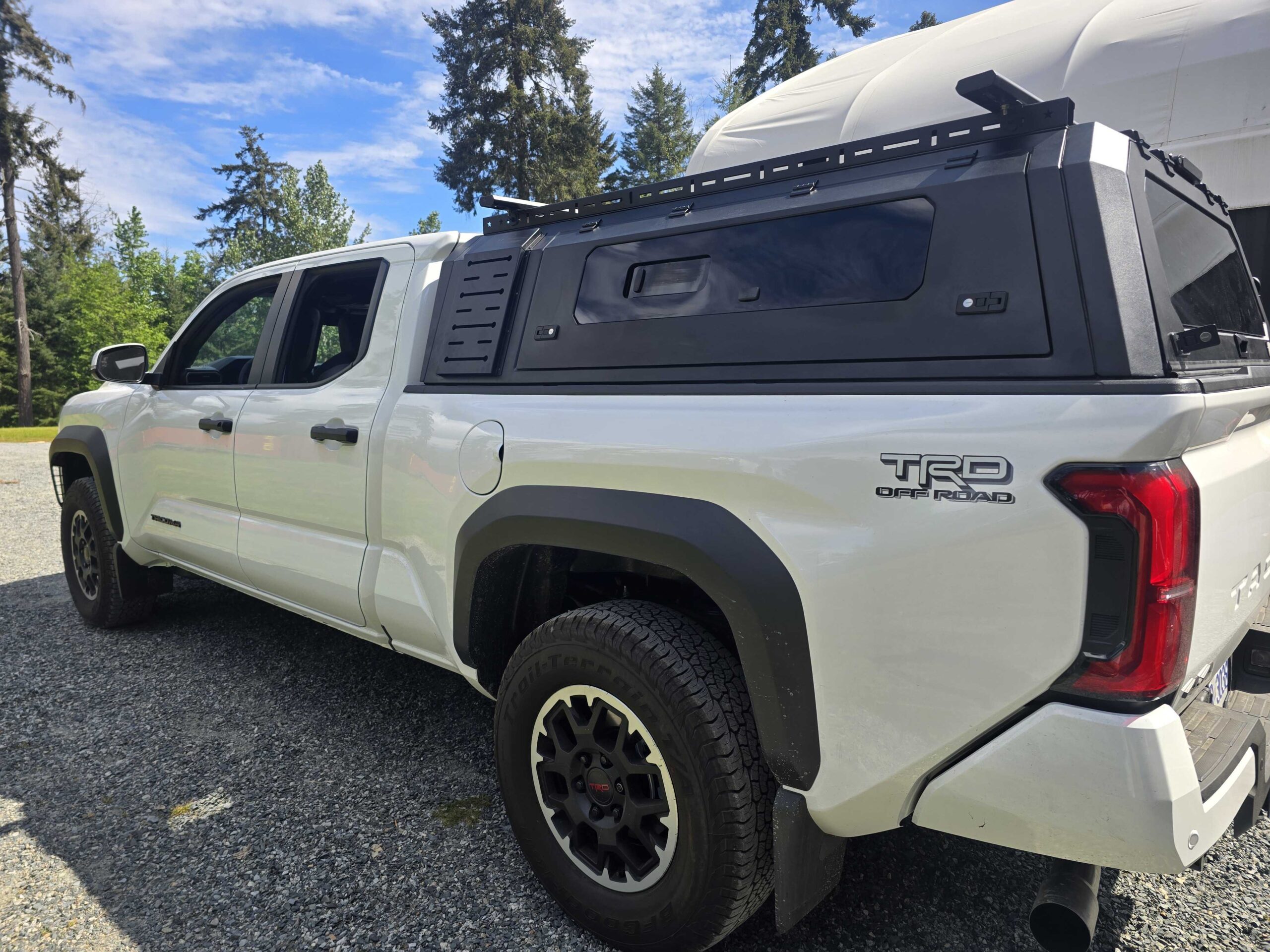 Toyota Tacoma truck with premium canopy installed on Vancouver Island, Canada