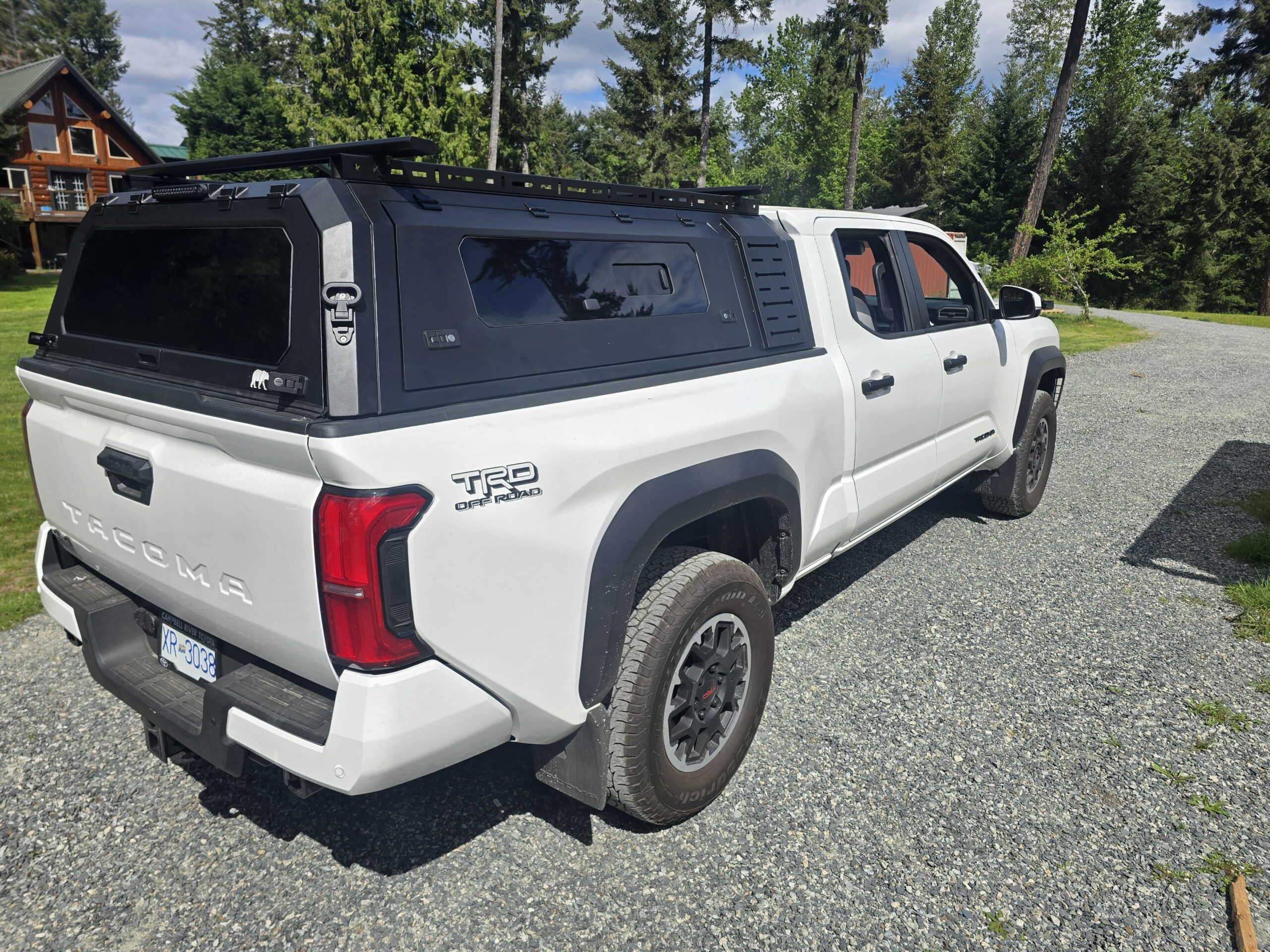 Toyota Tacoma truck with premium canopy installed on Vancouver Island, Canada