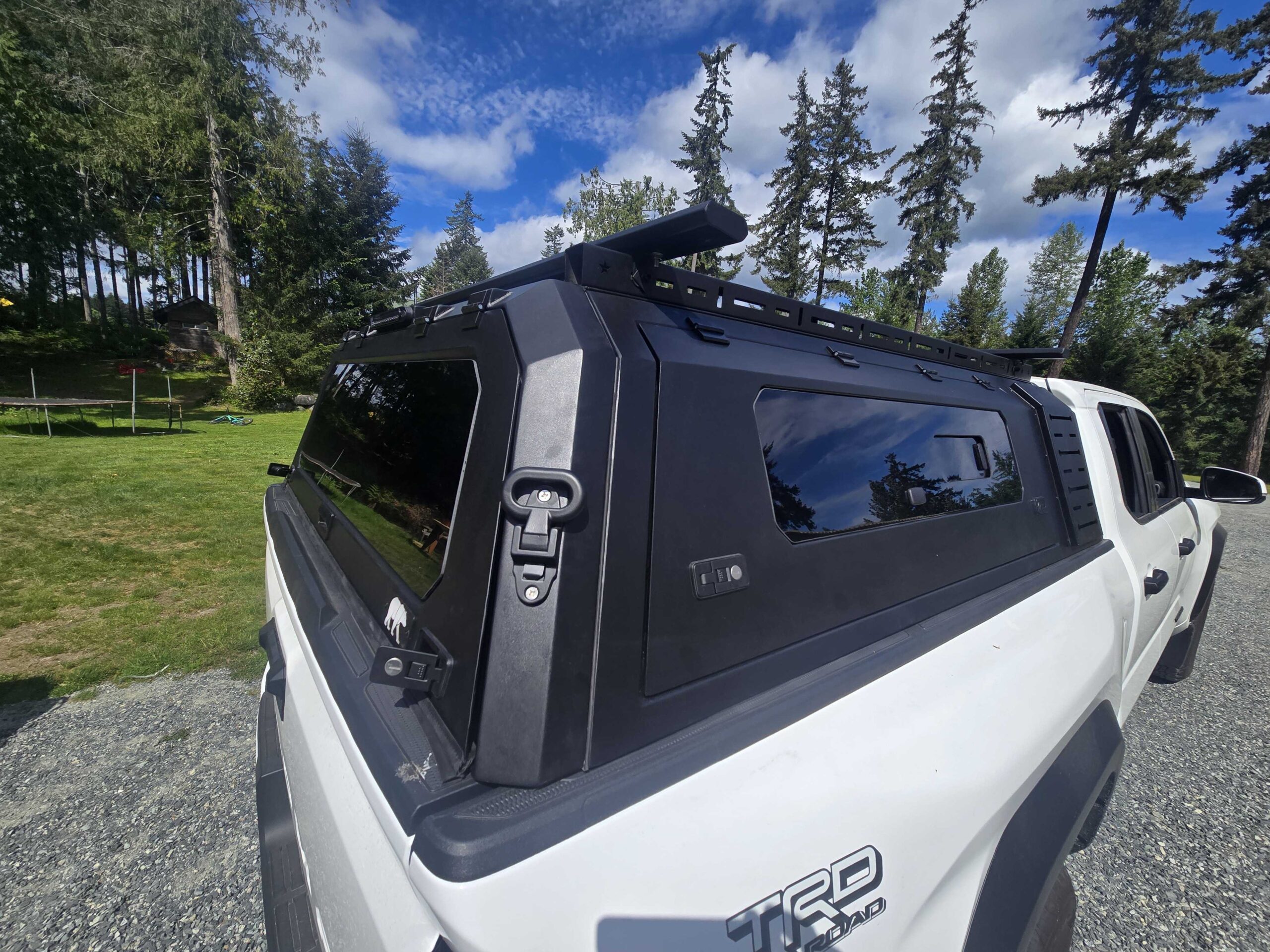 Toyota Tacoma truck with premium canopy installed on Vancouver Island, Canada