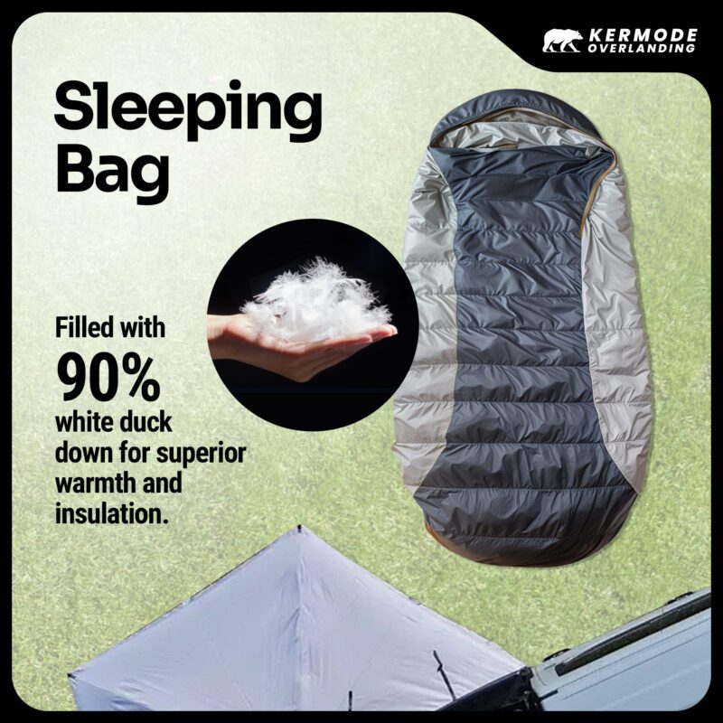 -15°C Down Sleeping Bag, Large All-Season Camping Bag for Overlanding