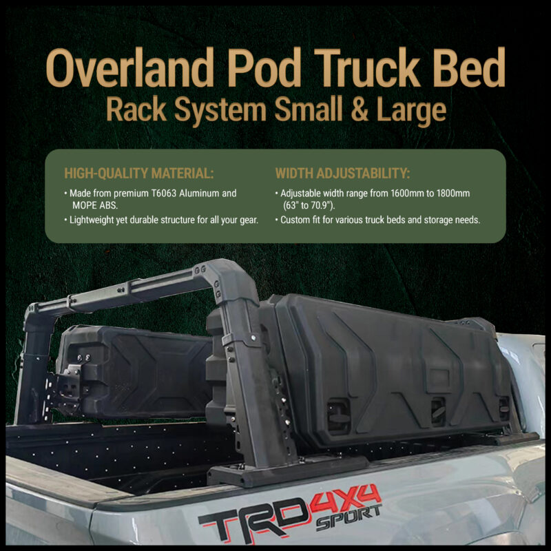 Overland Pod Truck Bed Rack System w/larger pod boxes