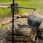 Adjustable Camping Grill, Steel Cook Stand with Pot Holder for Open Fire Cooking - Image 3