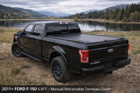 2011+ Ford F-150 5.5FT – Manual Retractable Tonneau Cover Adaptable with Racks