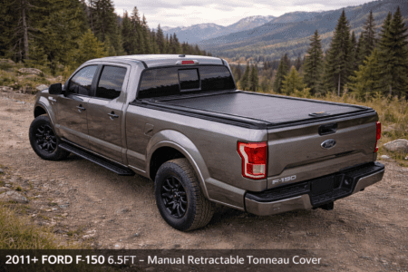 2011+ Ford F-150 6.5FT – Manual Retractable Tonneau Cover Adaptable with Racks