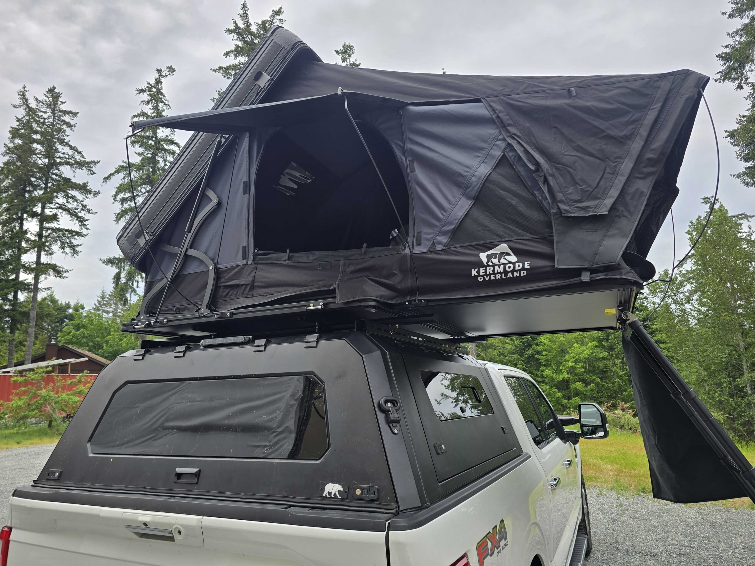 Aluminum truck canopy for Ford F-150 5.5 FT and 6.5 FT models (2015–2024) designed for secure storage and overland setups