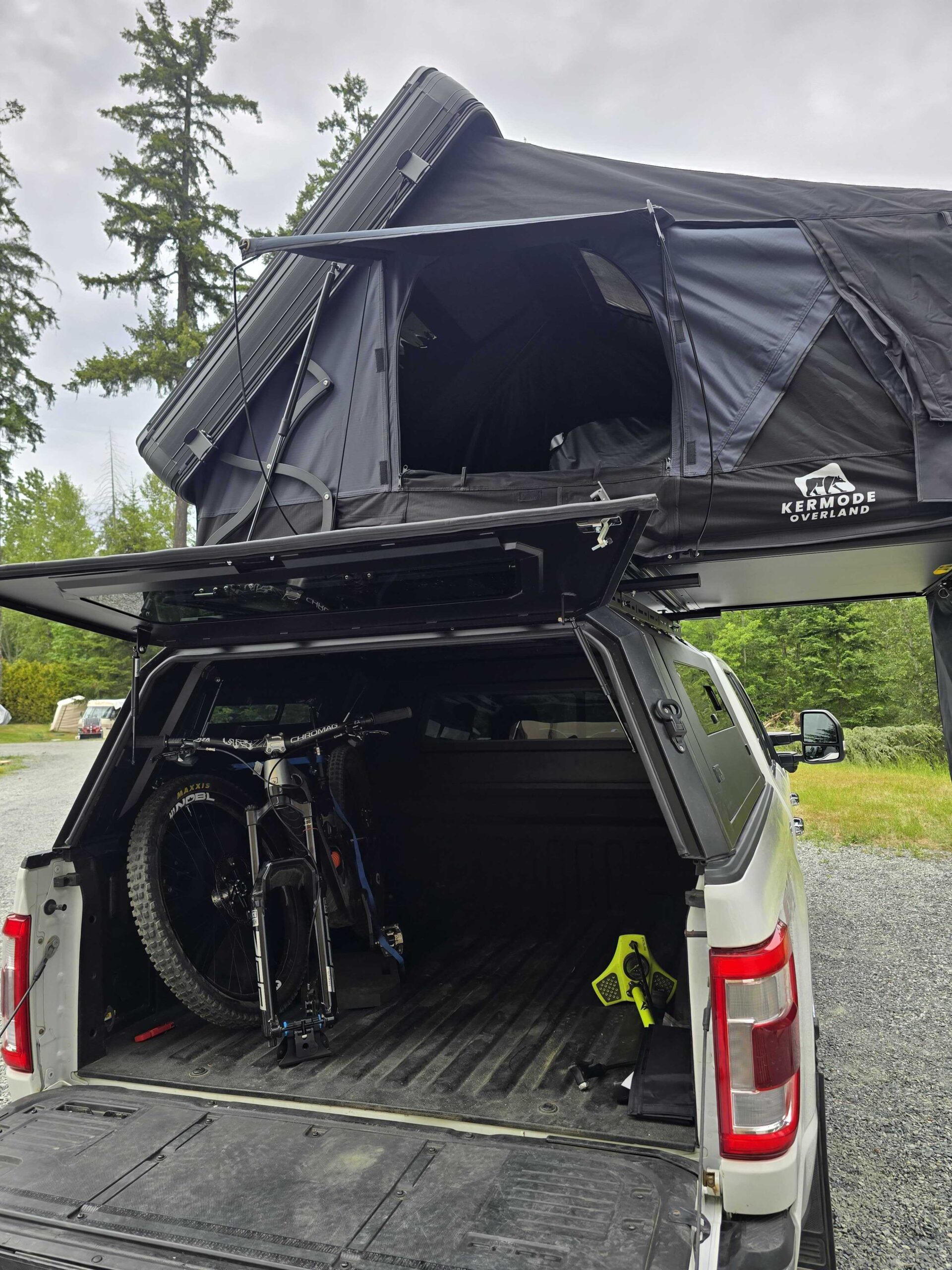 Aluminum truck canopy for Ford F-150 5.5 FT and 6.5 FT models (2015–2024) designed for secure storage and overland setups