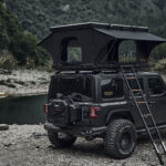 Aluminum truck canopy overland setup with rooftop tent Canada