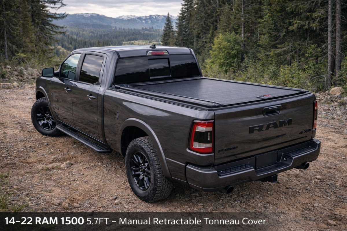 Retractable tonneau cover on pickup truck bed Canada