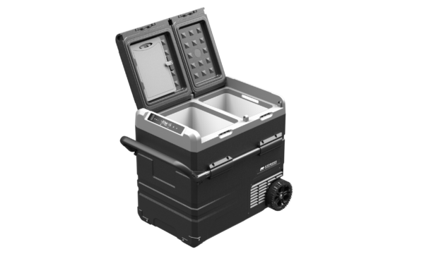 55L Wheeled Camping Fridge Freezer, Dual-Zone Cooler for Travel & Off ...